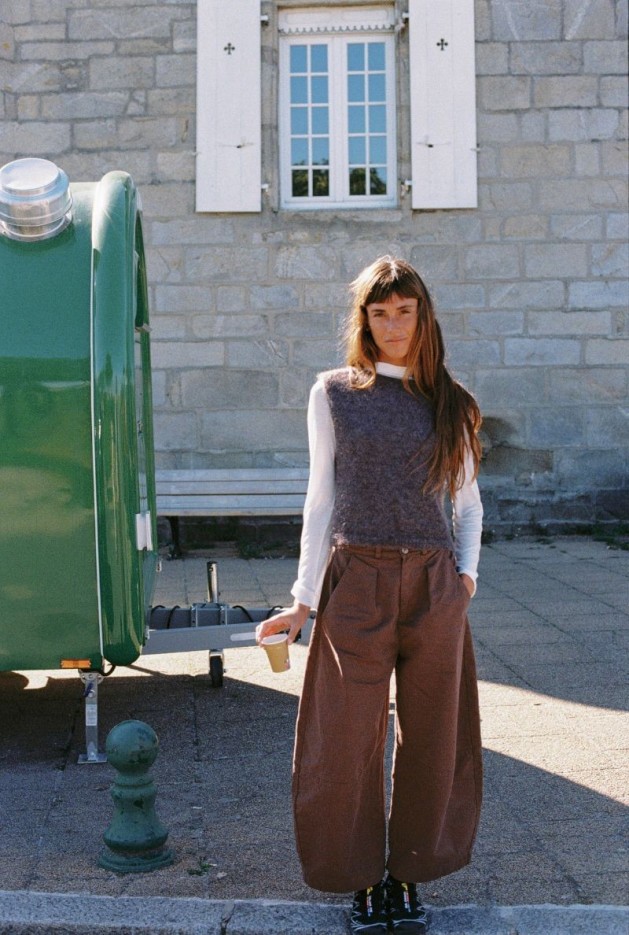 Pantalon Liza Marron en Coton Bio