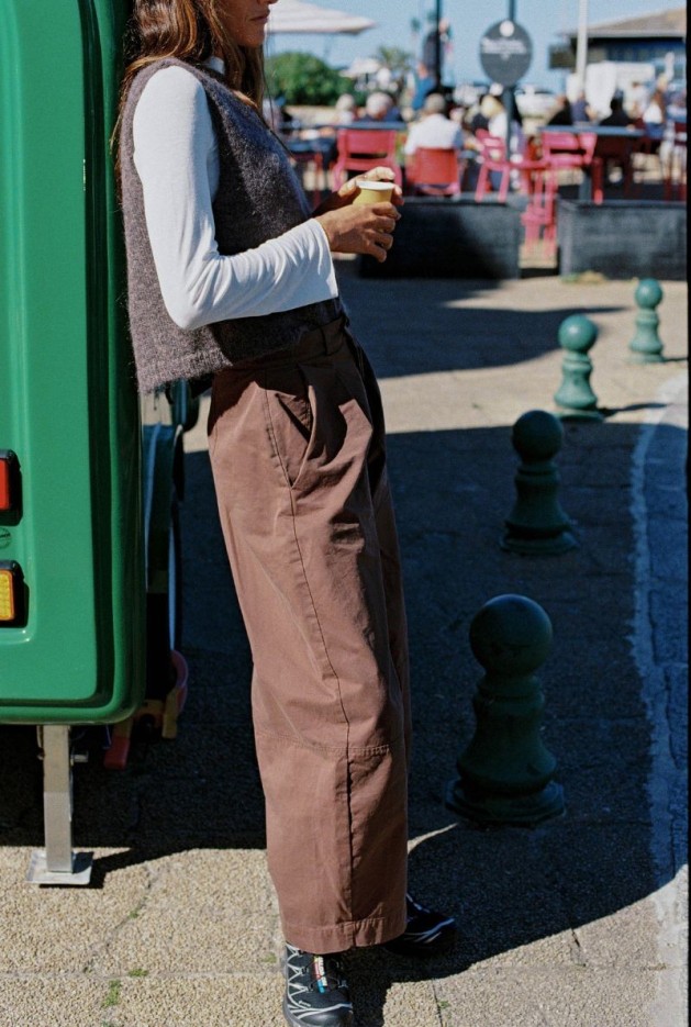 Pantalon Liza Marron en Coton Bio