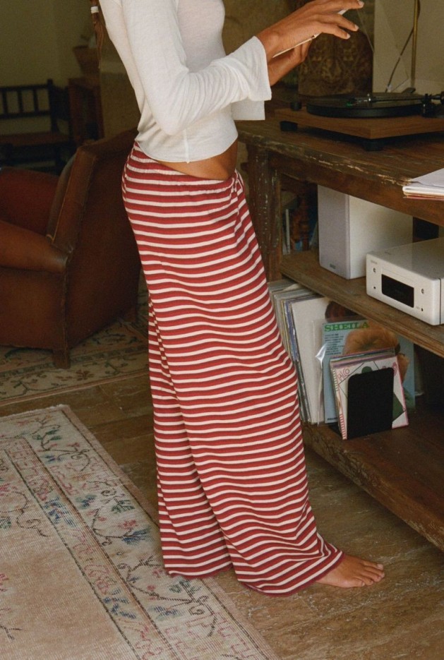 Pantalon Eva Rayures en Coton Bio