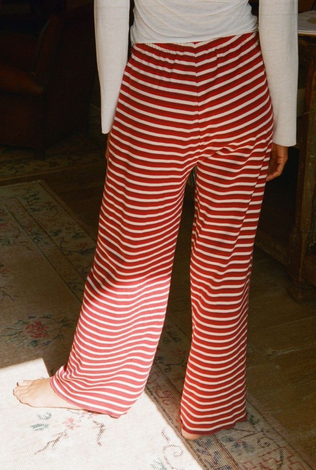 Pantalon Eva Rayures en Coton Bio