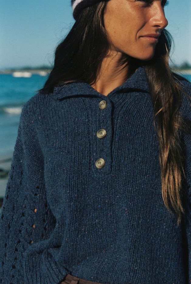 Pull Lara Bleu en Laine mérinos