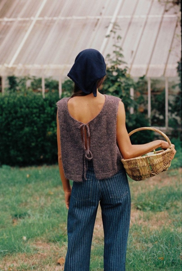 Pull Audrey Taupe en Laine Mohair