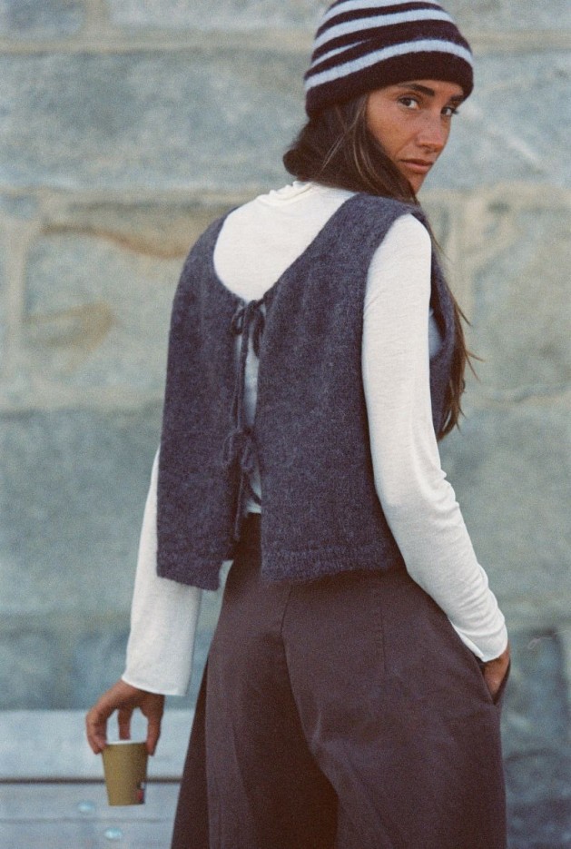 Pull Audrey Taupe en Laine Mohair