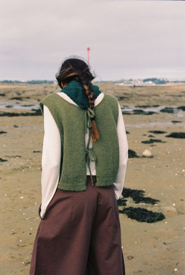 Pull Audrey Kaki en Laine Mohair