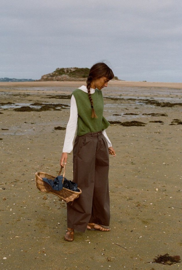 Pull Audrey Kaki en Laine Mohair