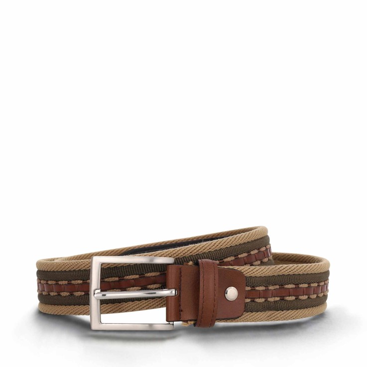 Piera Brown Ceinture homme piqûre et lignes
