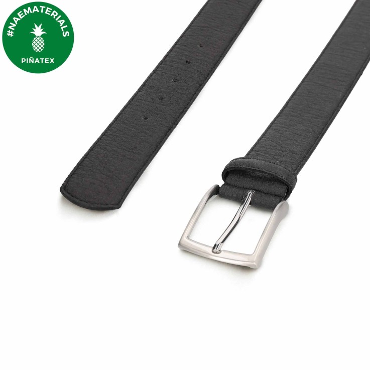 Seva Black Ceinture homme Cuir Piñatex