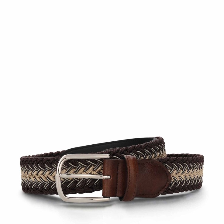Aran Brown Ceinture homme tressée végane