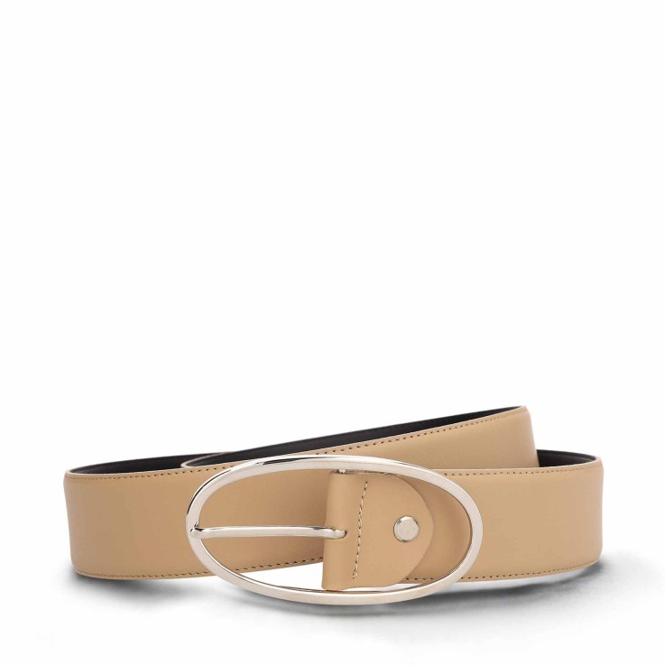 Batea Beige Ceinture femme cuir apple skin