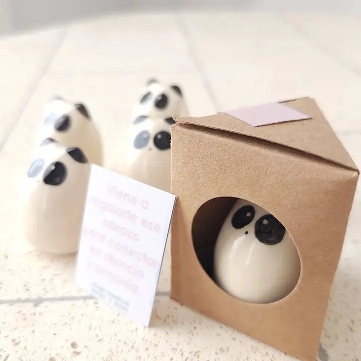 Amulette panda de la paix intérieure en céramique