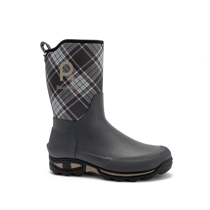 Demi botte CLEAN GARDEN PLAID en caoutchouc naturel