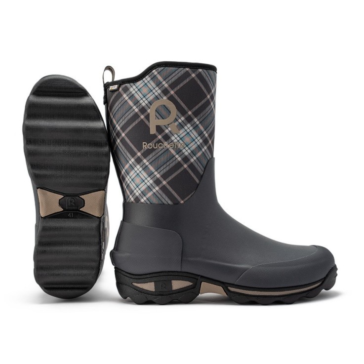 Demi botte CLEAN GARDEN PLAID en caoutchouc naturel