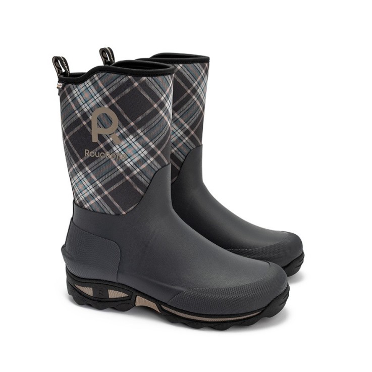 Demi botte CLEAN GARDEN PLAID en caoutchouc naturel