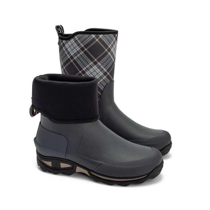 Demi botte CLEAN GARDEN PLAID en caoutchouc naturel