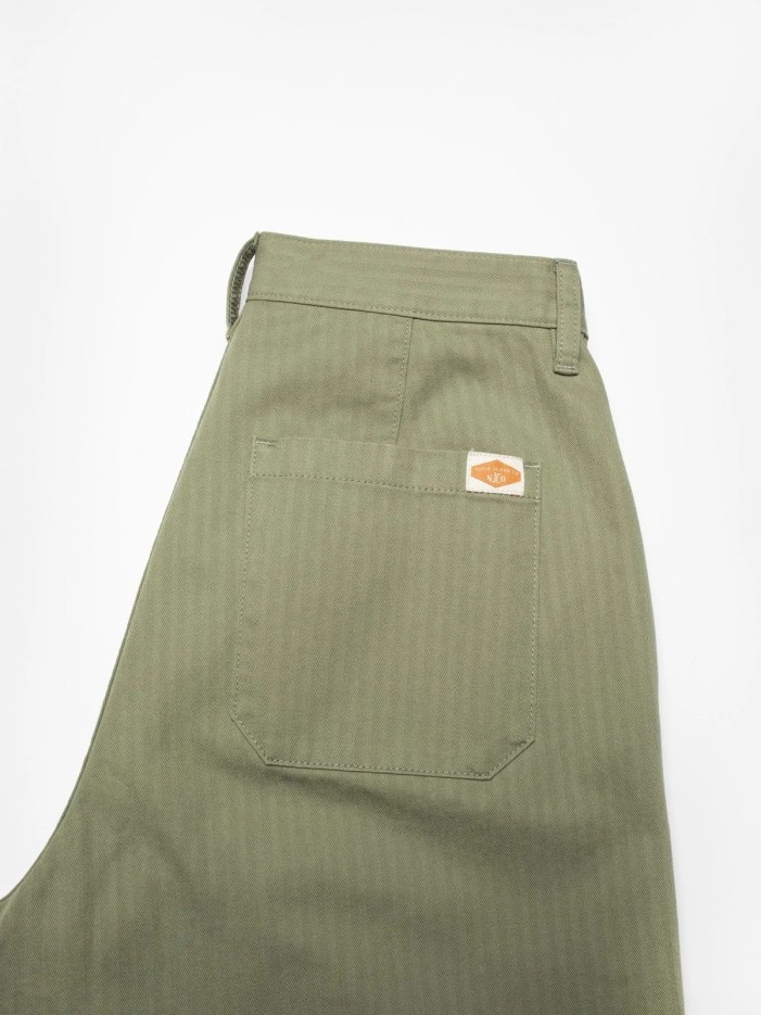 Pantalon ajusté Wendy Herrigbone pale green