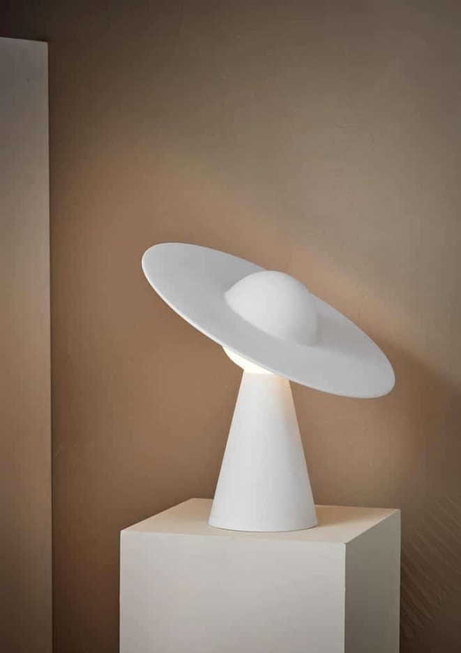 Lampe de table en céramique et verre, lumière chaude