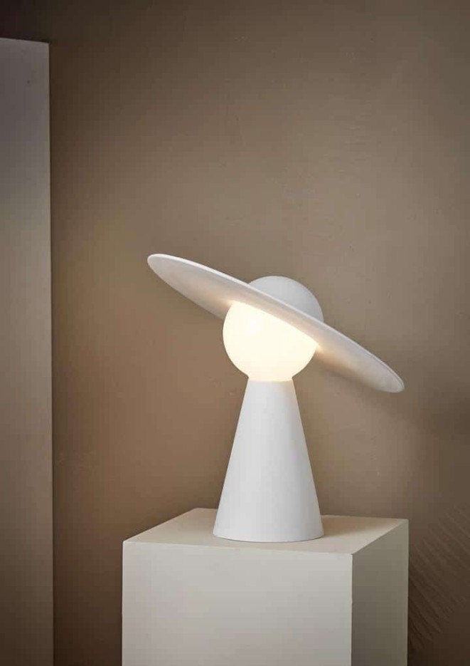 Lampe de table en céramique et verre, lumière chaude