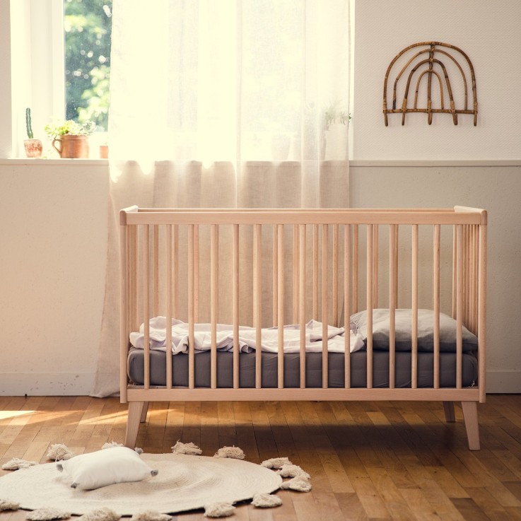 Lit bébé Turia Hêtre massif 60x120 cm