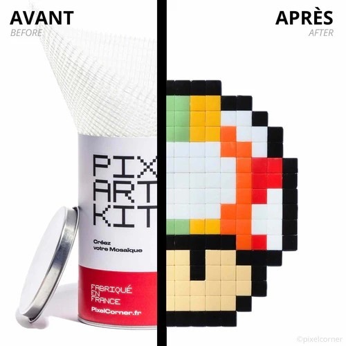 Kit de mosaïque pixel art Rainbow Shroom, champignon One Up