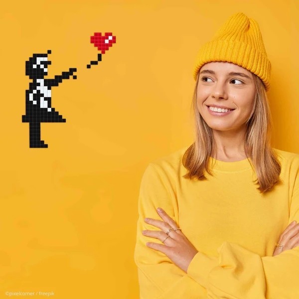 Kit de mosaïque pixel art Girl w/o Balloon, format Mini