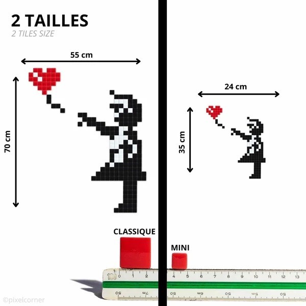 Kit de mosaïque pixel art Girl w/o Balloon, format Mini