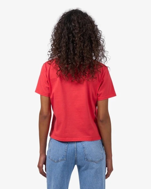T-shirt crop boxy red tangerine