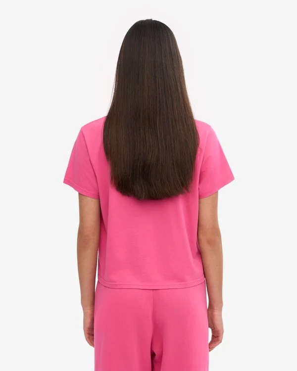 Tee-shirt crop boxy Bubblegum Pink