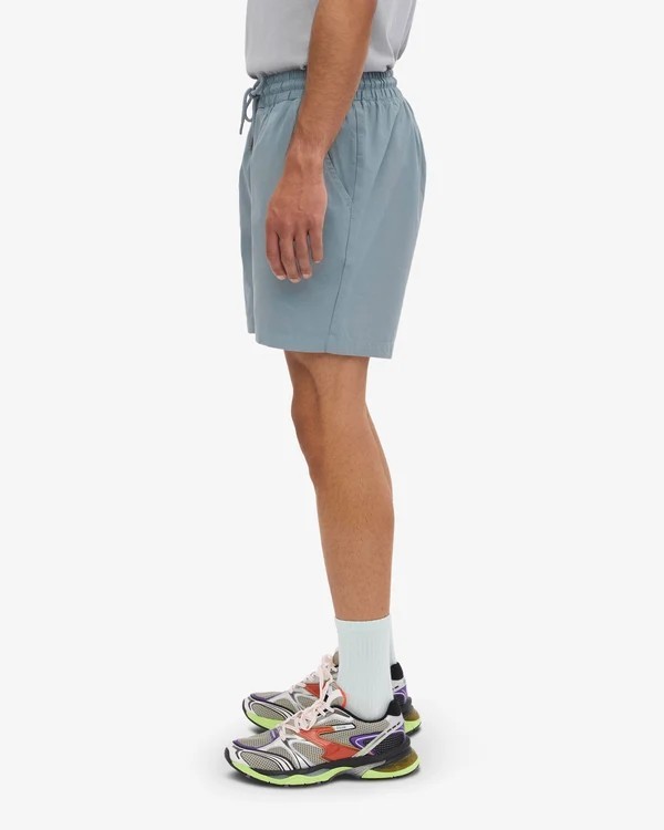 Short Twill Steel Blue Coton Bio