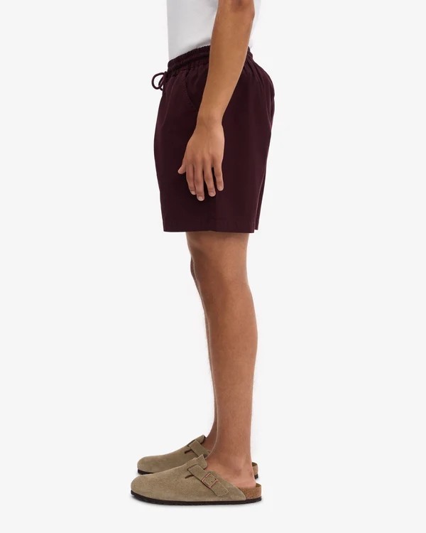 Short Twill Oxblood Red Coton Bio