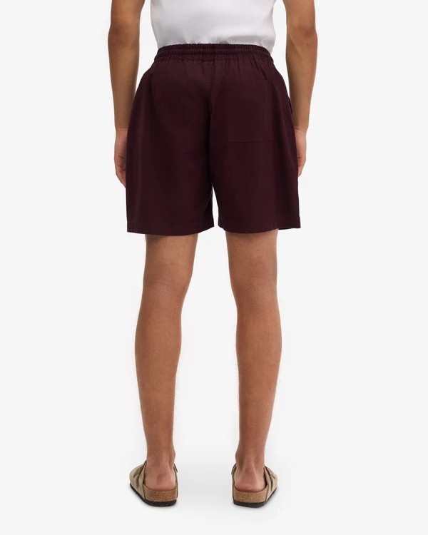 Short Twill Oxblood Red Coton Bio