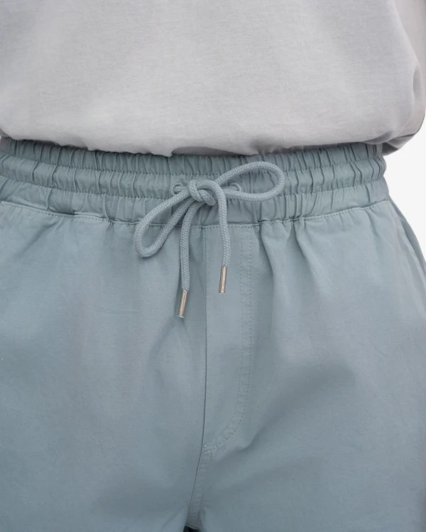 Short Twill Steel Blue Coton Bio