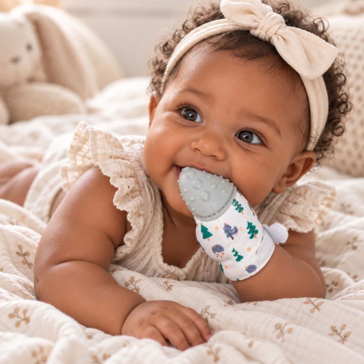 Moufle de dentition bébé sensorielle Hérisson