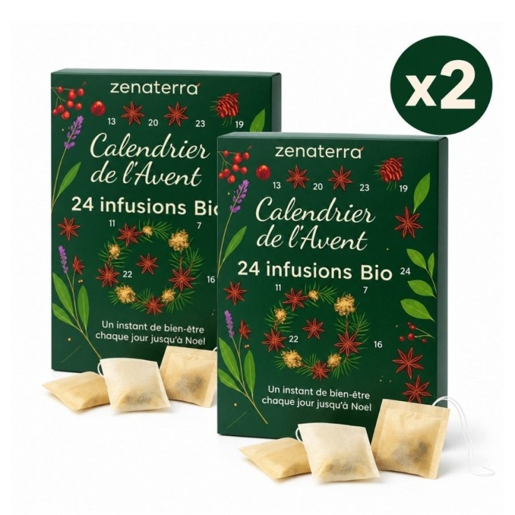 Lot de 2 Calendriers de l’Avent à 24 infusions Biologiques