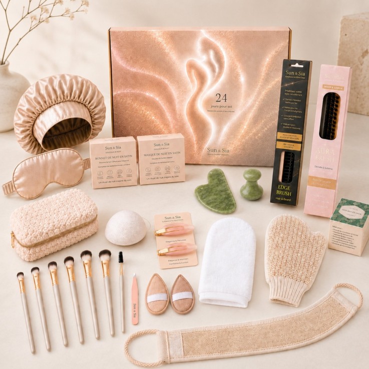Calendrier de l’Avent Beauté - 24 accessoires de soin, cheveux et maquillage