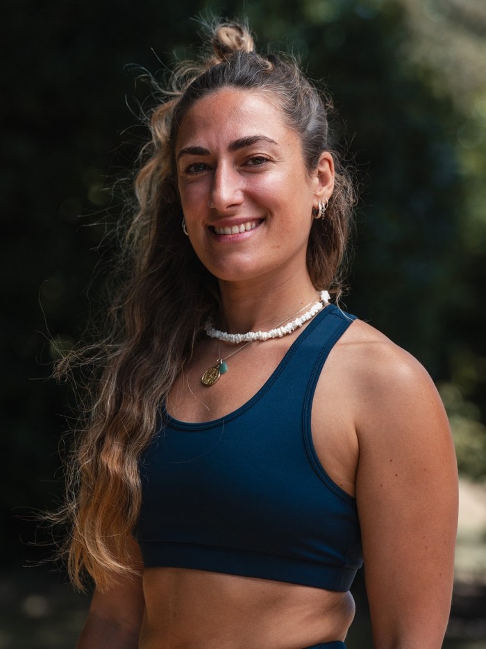 Brassière Yoga Mésange Minuit Bleu en Fibres Recyclées