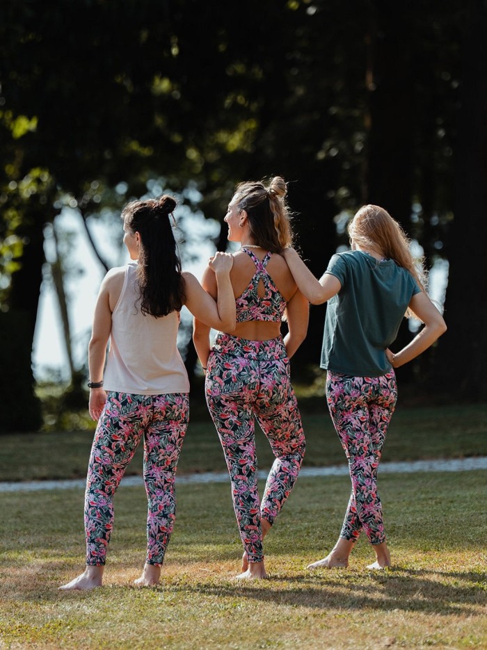 Brassière Yoga Mésange Floraison en Fibres Recyclées