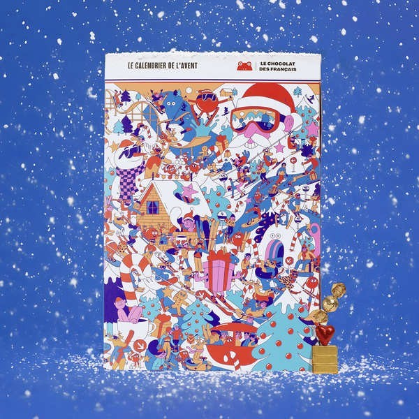 Calendrier de l'Avent 24 chocolats du Chocolat des Français - Un Noël à ski (226g)