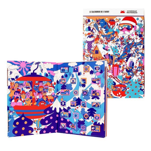 Calendrier de l'Avent 24 chocolats du Chocolat des Français - Un Noël à ski (226g)