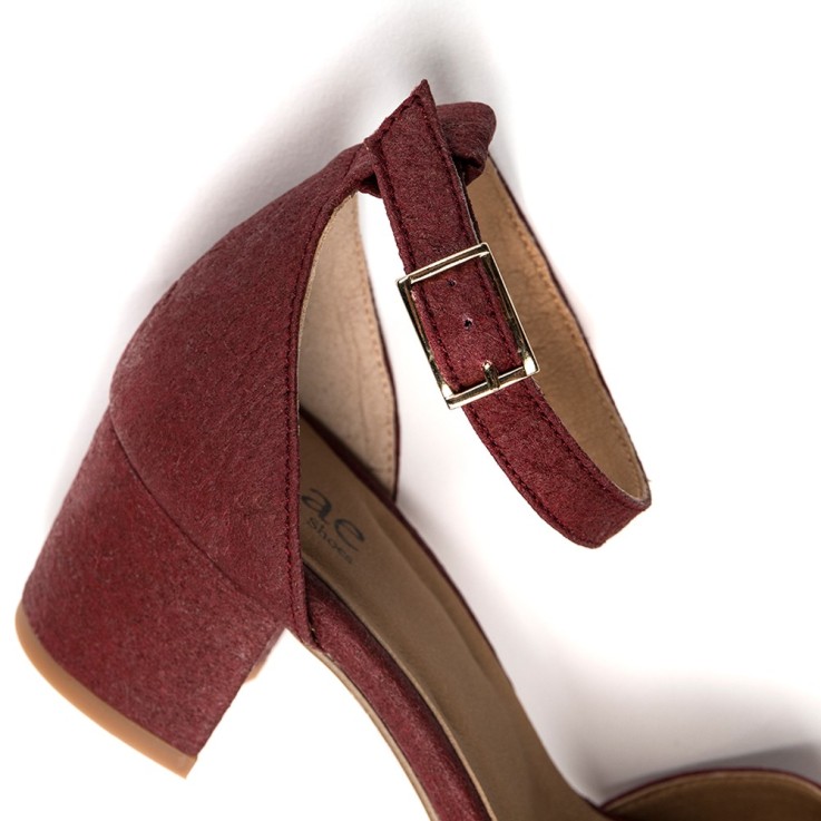 Cora Bordeaux chaussures véganes ouvertes talon