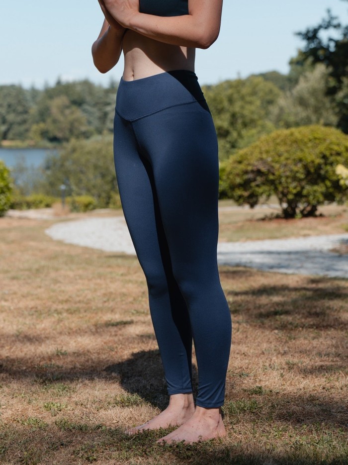 Legging Yoga Colibri Flow Court Minuit Bleu (moins 1,70m) Fibres Recyclées