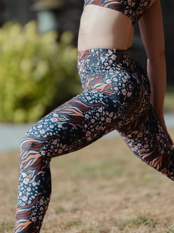 Legging Yoga Colibri Flow Court Safari (moins 1,70m) Fibres Recyclées