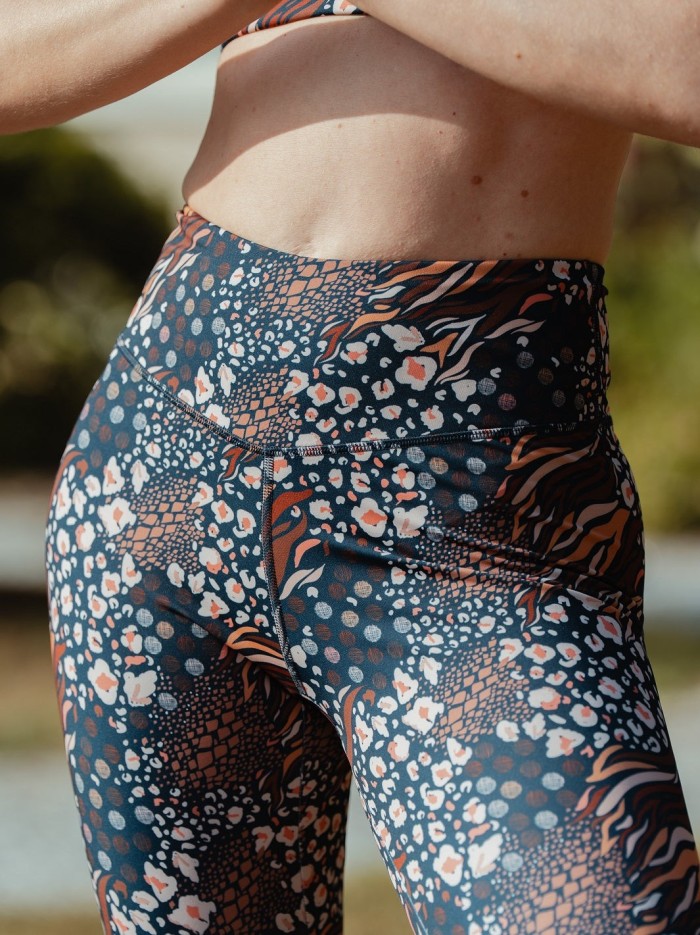 Legging Yoga Colibri Flow Court Safari (moins 1,70m) Fibres Recyclées