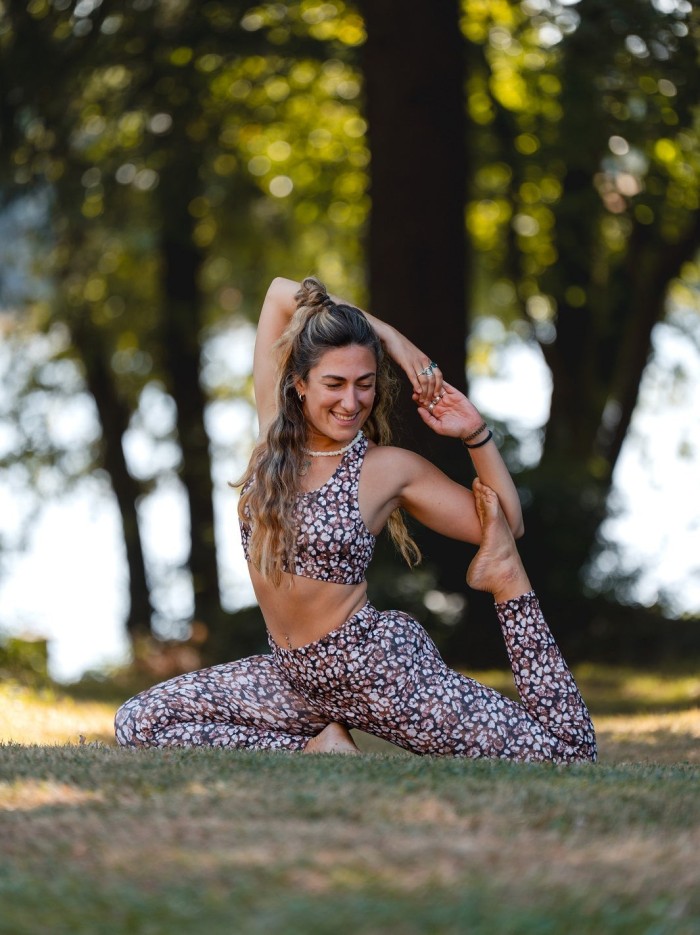 Legging Yoga Colibri Flow Court Fauve (moins 1,70m) Fibres Recyclées
