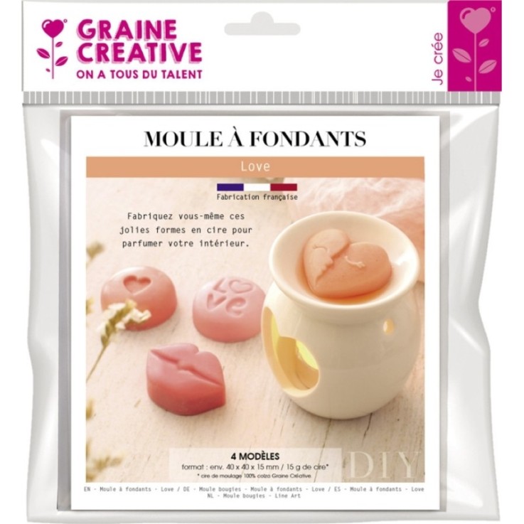 Moule 4 Fondants à Bougie Coeurs