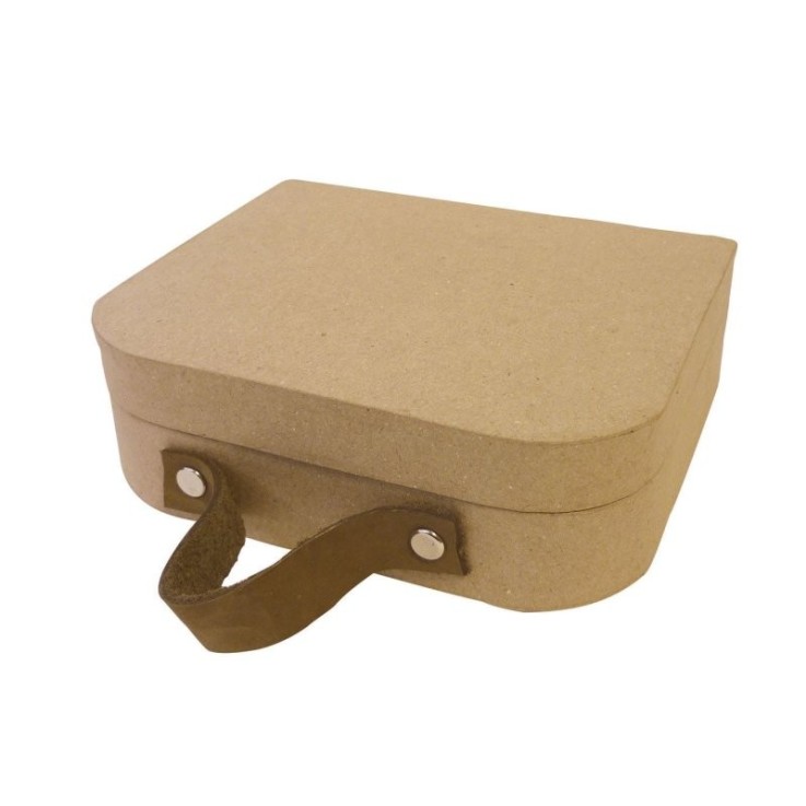 Valisette à poignée - marron - carton recyclé - 16 x 13 x 5 cm