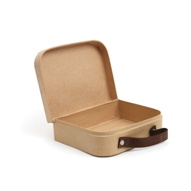 Valisette à poignée - marron - carton recyclé - 16 x 13 x 5 cm