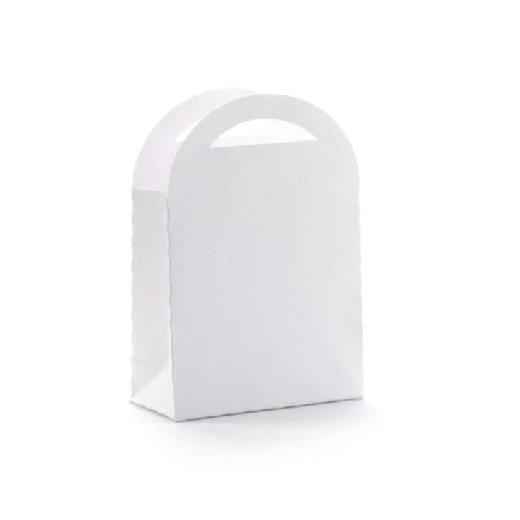 Lot de 6 boîtes cadeaux petit sac - blanc - 7 x 10 cm