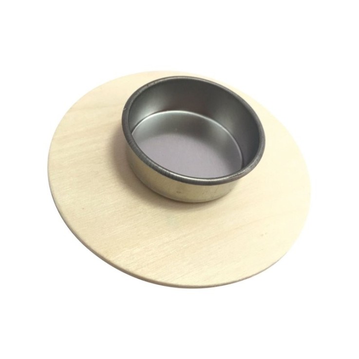 Bougeoir rond en bois à décorer - 9 cm de diamètre