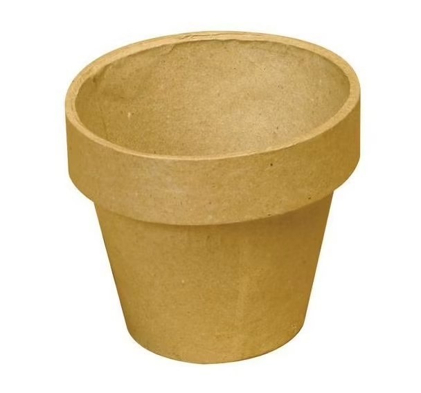 Pot de fleur à décorer - carton rigide - marron - 9 cm × 9,5 cm