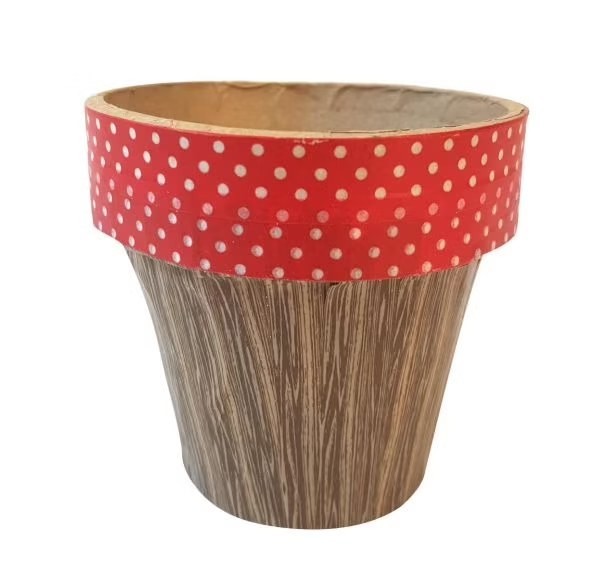 Pot de fleur à décorer - carton rigide - marron - 9 cm × 9,5 cm